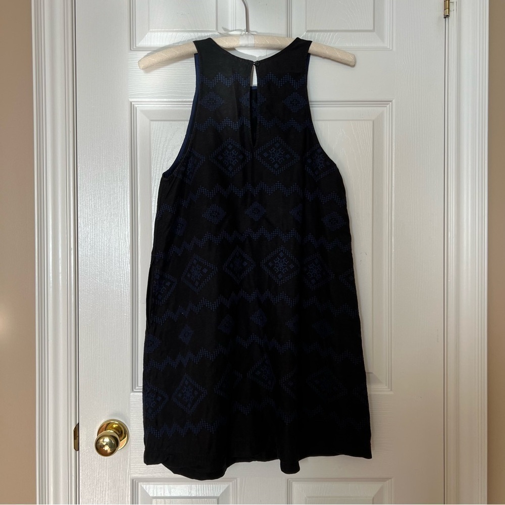 Aritzia Wilfred Black Navy Linen Trompette A-Line Sleeveless Shift Dress - Sz S - Picture 8 of 16